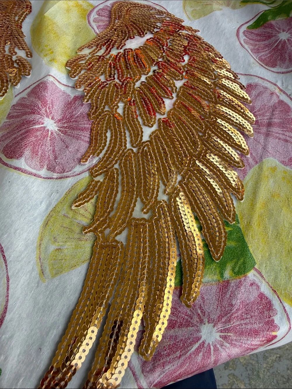New 12.5 x 6” Gold Sequin Angel Wing Appliqué Patches iron on. Gorgeous